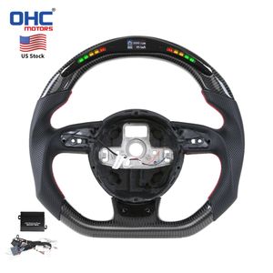 Entrepôt aux États-Unis en stock LED en fibre de carbone Rs3 8v volant pour 2013 2015 2016 Rs4 Rs5 Rs6 Rs7 S4 S5 <span class=keywords><strong>Audi</strong></span> <span class=keywords><strong>Rs</strong></span> <span class=keywords><strong>3</strong></span> volant - Product Image 1