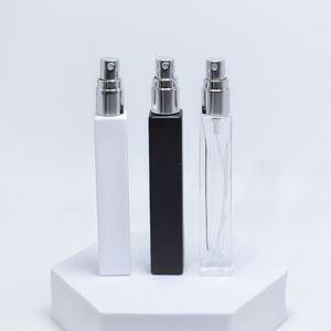 <b>5ml</b> 10ml 15ml square Glass <b>Bottle</b> Empty <b>Perfume</b> Essential Oils <b>Bottle</b> Spray <b>Bottle</b> Atomizer with Shiny Gold Silver Cap - Product Image 2