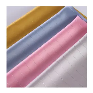 wholesale mixed colors imitation silk plain dyed jacquard stripe stretchy satin woven fabric for pajamas