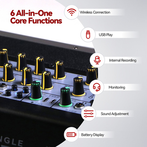 Rừng X6 200W Guitar Khuếch Đại Chuyên Nghiệp Kết Nối Không Dây Âm Thanh Loa Di Động Hệ Thống Âm Thanh Cho Ngoài Trời Busking - Product Image 3