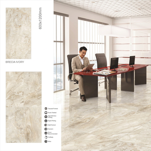 Dalles de sol et de mur en porcelaine brillante et mate Belly Snow 600x1200mm, designs décoratifs en céramique - Product Image 4