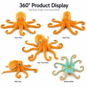 Peluche de <span class=keywords><strong>Pulpo</strong></span> Realista, Juguete de Peluche de Animal Marino, Tentáculos Flexibles, Peluche Suave, Decoración para el Hogar, Regalo para Niños - Product Image 2