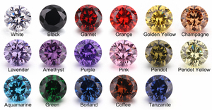 1000 cái/lô Đá Garnet, Peridot, Amethyst, Lavender tổng hợp hình tròn, cắt sáng, màu đen, hồng, vàng, tím, kích thước 0.8mm-3mm - Product Image 4