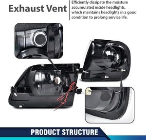 Conjunto de Faros Delanteros LED DRL con Luces de Posición Laterales para Ford F150 1997-2003 / F150 Heritage 2004 / F250 98-99 / Expedition 97-02 - Product Image 6