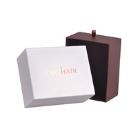 Boîtes et étuis personnalisés pour perruques avec doublure en satin marbré, finition mate et revêtement UV, et dossiers personnalisés avec logo pour accessoires capillaires