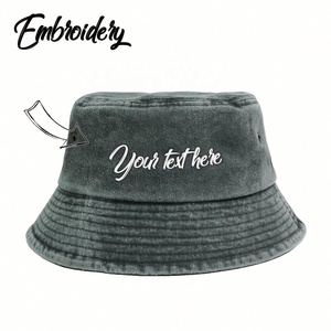 Custom Embroidered Vintage Style <b>Bucket</b> <b>Hat</b> Washed Cotton Classic Retro Cap for <b>Men</b> Women Casual Daily Use for Fishing Ski - Product Image 4