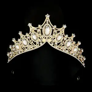 도매 대량 패션 보석 왕관 크리스탈 모조 다이아몬드 티아라 신부 머리 액세서리