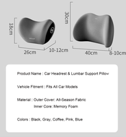 Coussin de nuque et support lombaire en mousse à mémoire de forme pour voiture, ensemble ergonomique pour appuie-tête et soutien lombaire, ajustement universel pour la plupart des véhicules