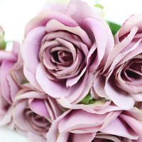 High End Faux Rose Bloem Boeket 7 Hoofden Kunstzijde Roos Boeket Decoratieve Bloem Roze Geel Voor Bruiloft Evenement Diy Decor