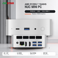 AMD Ryzen 7 7840HS Mini PC 16GB DDR5 256GB NVMe Radeon 780M USB4 Dual HDMI 2.1 WiFi 6E Windows 11 Komputer Gaming AI OEM