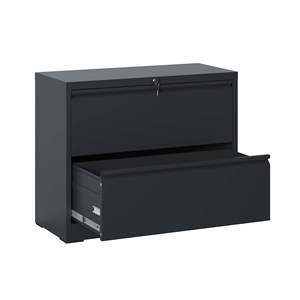 DB <b>2</b>-<b>Drawer</b> Lateral File <b>Cabinet</b> Black Metal Lockable <b>Filing</b> <b>Cabinet</b> for Home Office & Workshop Locking File - Product Image 1