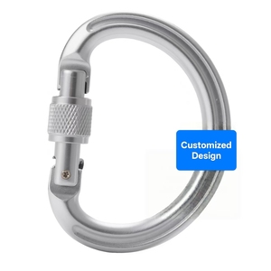 Servicios de producción personalizados de fábrica Mosquetón de escalada en roca Forma de D 25KN Aluminio 7075 Cerradura de hierro para escalada en roca anodizada para exteriores - Product Image 1