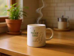 Tazza in Ceramica 480ml con Stampa Lettering, Design Minimalista, per Uso Domestico, Idea Regalo - Product Image 2