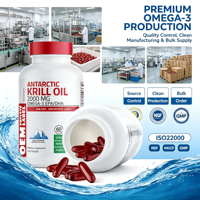 Huile de Krill 2000 mg en gélules molles avec EPA, DHA, Astaxanthine et Phospholipides pour le soutien de la santé cardiaque, cérébrale et articulaire