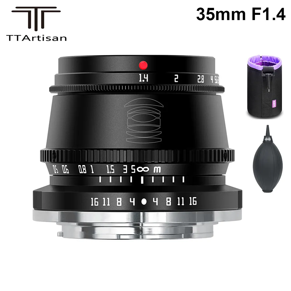 TTArtisan เลนส์โฟกัสแมนนวล35มม. F1.4 APS-C,สำหรับกล้อง Sony E Mount / Fujifilm M4/3 Mount A9 A7III A6600 A6400 X-T4 X-T3 X-T30