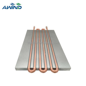 Bloc de refroidissement à eau en aluminium 240mm 250mm, plaque froide à tubes en <span class=keywords><strong>cuivre</strong></span> pour refroidissement liquide, radiateur à enroulement 45mm - Product Image 2