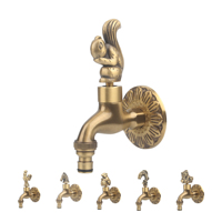 Robinet mural en laiton anti-éclaboussures de style européen pour machine à laver, avec cartouche céramique, pour eau froide uniquement, pour extérieur