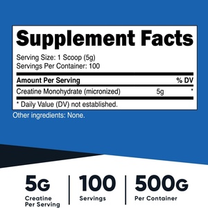 Compléments de créatine pure en poudre 500g pour la musculation, créatine monohydrate en poudre, créatine monohydrate pour la force et l'endurance - Product Image 3