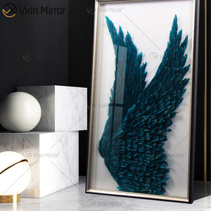 Quadro Decorativo Moderno con Ali d'Angelo 3D in Piume Rettangolari, Dipinto da Appendere al Muro per Soggiorno, con Cornice - Product Image 2