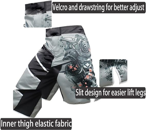 High Quality Adult Men's MMA Rash Guard Sets Gym Anti-UV Compression <b>Heat</b>-Transfer Printed Polyester/Nylon/Spandex Front <b>Back</b> - Product Image 3