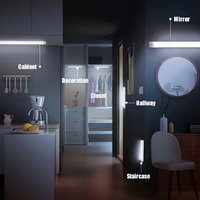 Barre lumineuse LED à induction humaine rechargeable avec détecteur de mouvement, veilleuse magnétique à coller pour placard, armoire, cuisine
