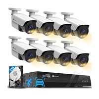 8-Kanal Sicherheitskamerasystem 2TB HDD 8 Stück 5MP PoE NVR Kit Zwei-Wege-Audio KI-Menschenerkennung Vollfarbige Nachtsicht Überwachung