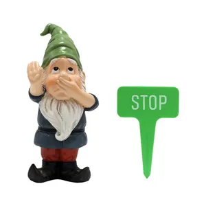 Custom Mini funny stop go away two Garden Gnomes Figurines for Plant Pots Decor Home Decoration Fairy Garden