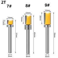 Brocas de Fresado para Madera de Carburo de Tungsteno de 6 mm de Diámetro, 2 Filos, 3T, con Rodamiento, Herramientas de Corte