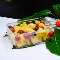 Vente en gros, nouveauté, boîte à gâteau en plastique transparent en velours rouge pour biscuits aux fruits, écologique, recyclable, pour sandwich, sushi, stockage des aliments