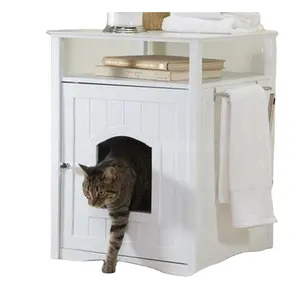 De madera de alta calidad gato gabinete de baño interior gato de casa