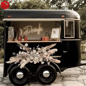 Customize Vintage Horse trailer Mobile Coffee Ice Cream Mobile Coffee Trailer Shop Mobile Bar Beer Mobile Food Trailer For Sal