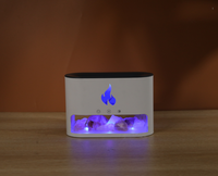 Nouveau design 2022 : Humidificateur 3D à effet flamme, diffuseur d'arômes avec pierres de sel de l'Himalaya, diffuseur portable d'aromathérapie à lumière chaude