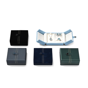 Caja de Regalo Cuadrada de Alta Gama para Anillo y Pulsera Azules, con Tapa de Cielo y Tierra, Elegante Empaque para Joyería - Product Image 1
