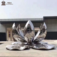 트레비 고품질 레드 메탈 장미꽃 조각 예술 스테인리스 스틸 정원 야외 장식용 조각상
