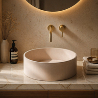 Lavabo rond en béton écologique MOHOM, style moderne, pour salle de bain, couleur personnalisée, 16L, RFID, garantie 1 an