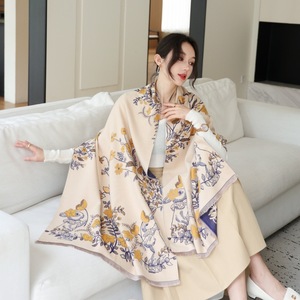 Commercio all'ingrosso della fabbrica nuova sciarpa di coniglio carina Double face Jacquard sciarpa finto Cashmere avvolgente ragazze inverno ha rubato spesso scialle collo caldo - Product Image 3