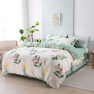 Couvre-lit Alenhome 100% coton, imprimé botanique frais, ensemble de couvre-lit en coton pour couples, ensemble de literie - Product Image 3