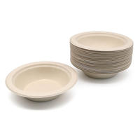 Assiette jetable de 6 pouces en pulpe de bagasse de canne à sucre, résistante à la graisse, compatible micro-ondes, écologique et biodégradable