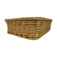 Panier de service rectangulaire en rotin PP tressé, fait main, de qualité alimentaire, étanche, gain de place, écologique et durable pour restaurant