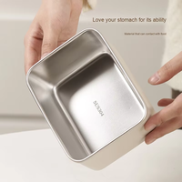 Boîte à lunch en acier inoxydable 304 de qualité alimentaire, récipient isotherme compatible micro-ondes, ensemble de boîtes bento avec sac à lunch