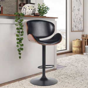 كراسي بار دوارة بتصميم عصري قابلة لتعديل الارتفاع، كراسي بار منزلية لغرفة المعيشة أو المطبخ بتصميم لوح خشبي - Product Image 4