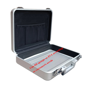 Vernice su misura breve caso di alluminio argento del metallo di affari mens valigetta del computer portatile dura di caso di immagazzinaggio tool box con vano - Product Image 1