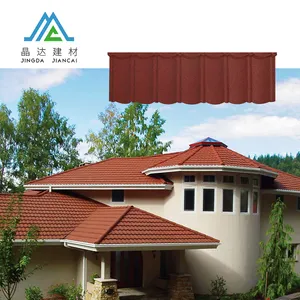 轻质防锈锌铝物质基础彩色石材涂层金属屋面瓦