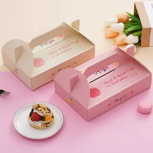 Caja de impresión personalizada de lujo 12 piezas caja de regalo de macarrón cajas de papel de pastelería de pastel blanco