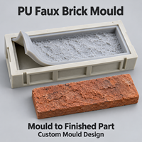 Coque en résine Tietuo + noyau en élastomère, moule à effet brique en PU C257-G1, construction en résine depuis 2015, échantillon rapide