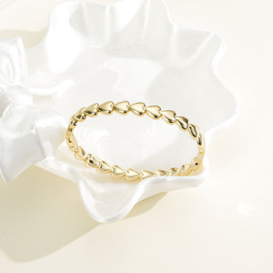 CM Joyería Bijoux Bracelets et Joncs Plaqué Or 14K pour Femme, Design Cœur, Charme Raffiné, Or Laminado - Product Image 5