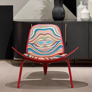 Giản dị đơn giản hiện đại Thiết kế ban công Ghế sofa đơn vải Bắc Âu Nụ cười Vỏ ghế phòng khách tựa lưng ghế máy bay - Product Image 2