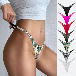 Tanga <span class=keywords><strong>de</strong></span> mujer Transpirable Correa delgada Tanga sexy Ropa interior <span class=keywords><strong>de</strong></span> tiro bajo en forma <span class=keywords><strong>de</strong></span> T para mujer Bragas - Product Image 1