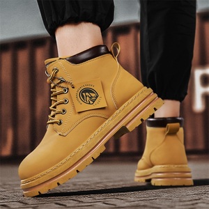 Vente en gros de chaussures pour hommes en cuir souple et à semelle souple, couleur camel gris, nouvelle collection automne, <span class=keywords><strong>bottes</strong></span> rétro - Product Image 5