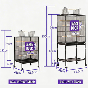 Jaula Clásica Grande de Hierro Sólido para Pájaros con Bandeja y Caja de Plástico para Todos los Loros y Aves - <span class=keywords><strong>Venta</strong></span> al por Mayor - Product Image 2